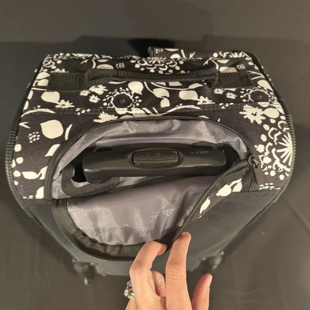 Thirty-one Rolling Duffle Weekender Carry On Suitcase Black Large Travel Floral